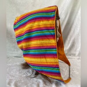 Colorful festival hood with chain